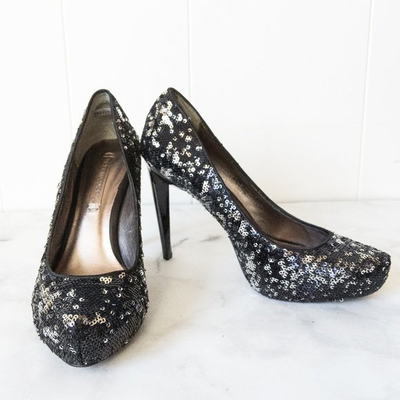 BCBGMaxAzria Shoes - BCBGMaxAzria Savannah Heels w Black/Silver…
